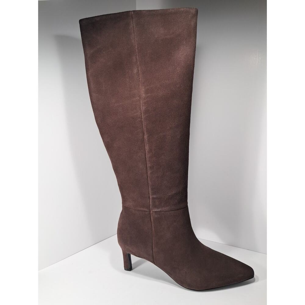 NA-KD Women’s Suede Brown Knee High Wide Shaft Boots 39/8.5